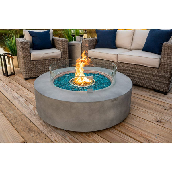 AKOYA Outdoor Essentials 12'' H x 42'' W Concrete Propane Outdoor Fire